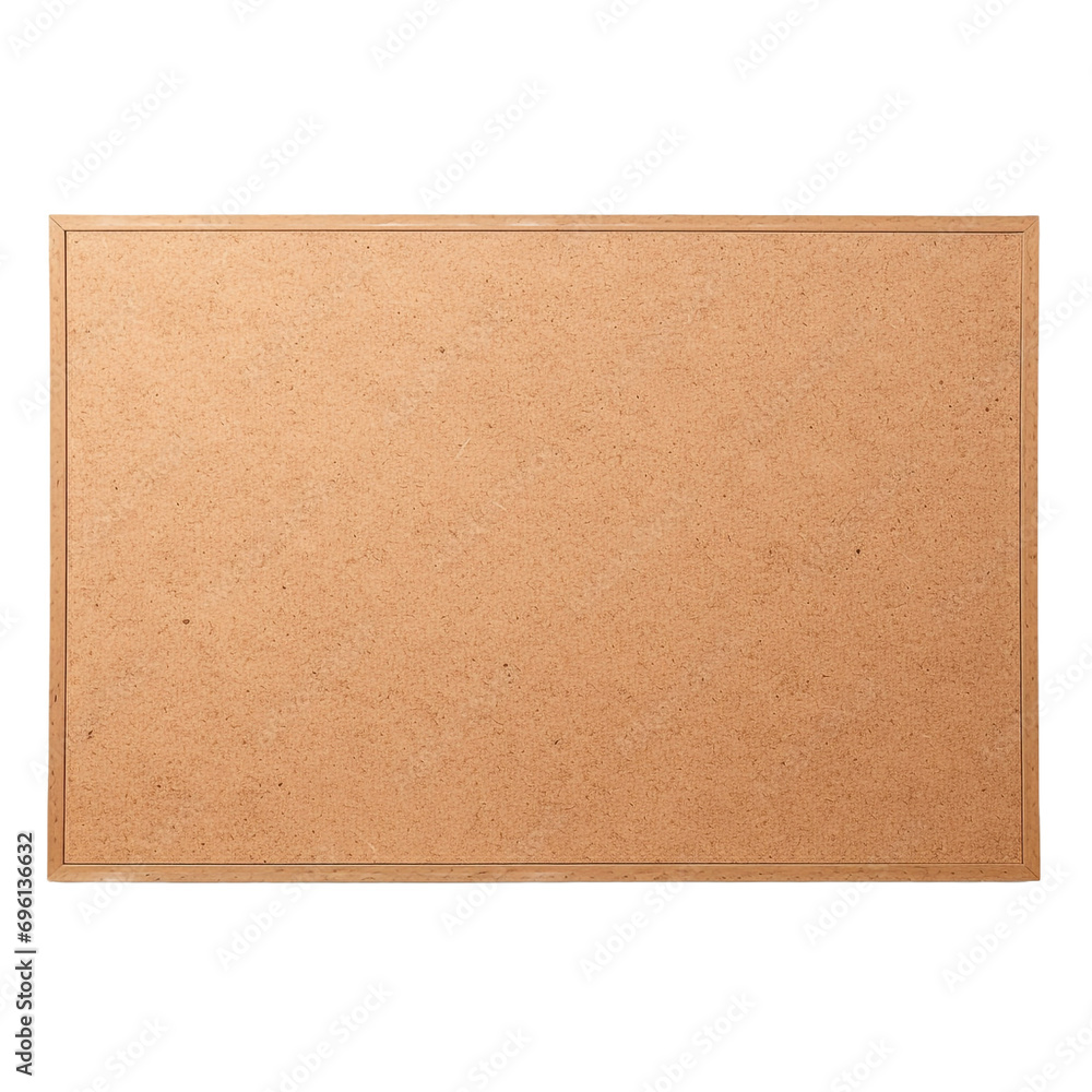 Poster empty space on cork board isolated on transparent background