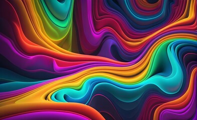 Obraz premium Wallpaper abstract background with multicolored wavy smoke, 3d rendering.