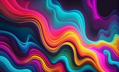 Fototapeta premium Wallpaper abstract background with multicolored wavy smoke, 3d rendering.