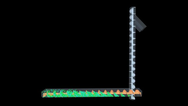 Particle simulation science - Industrial screw conveyors