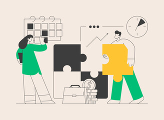 Project delivery abstract concept vector illustration.