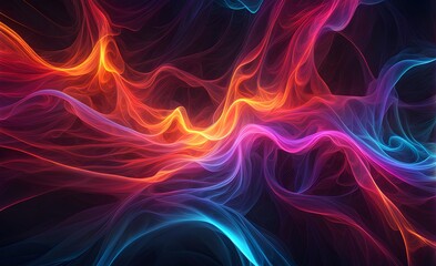 Obraz premium Wallpaper abstract background with multicolored wavy smoke, 3d rendering.