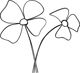 Flower outline sketch logo vector illustration. Simple Flower hand drawing stylized design element
