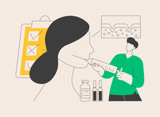 Facial contouring abstract concept vector illustration.