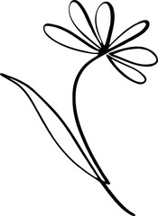 Flower outline sketch logo vector illustration. Simple Flower hand drawing stylized design element