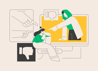 Internet criticism abstract concept vector illustration.