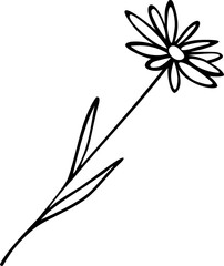 Flower outline sketch logo vector illustration. Simple Flower hand drawing stylized design element