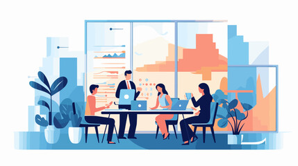 Concept vector illustration of business situation.	
