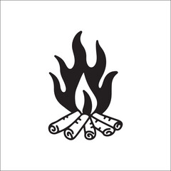 concept campfire doodle vector illustration