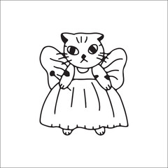 vector illustration of cute cat princess