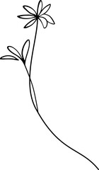Flower outline sketch logo vector illustration. Simple Flower hand drawing stylized design element