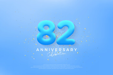 Simple and modern 82nd anniversary, birthday celebration vector background. Premium vector for poster, banner, celebration greeting.