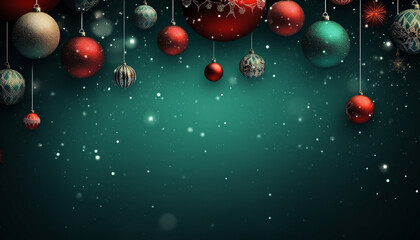 Christmas Background with Red Balls