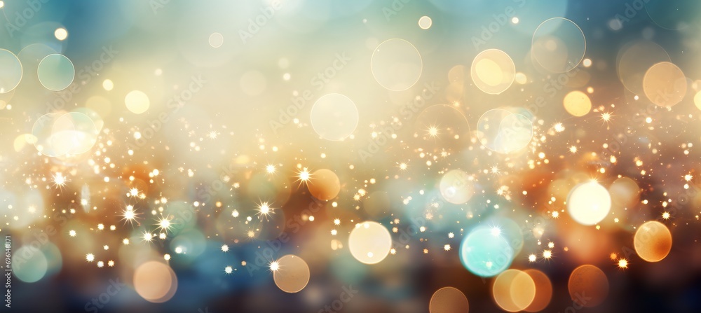 Aufkleber festive blurred bokeh with colorful confetti and dynamic party elements for a lively background