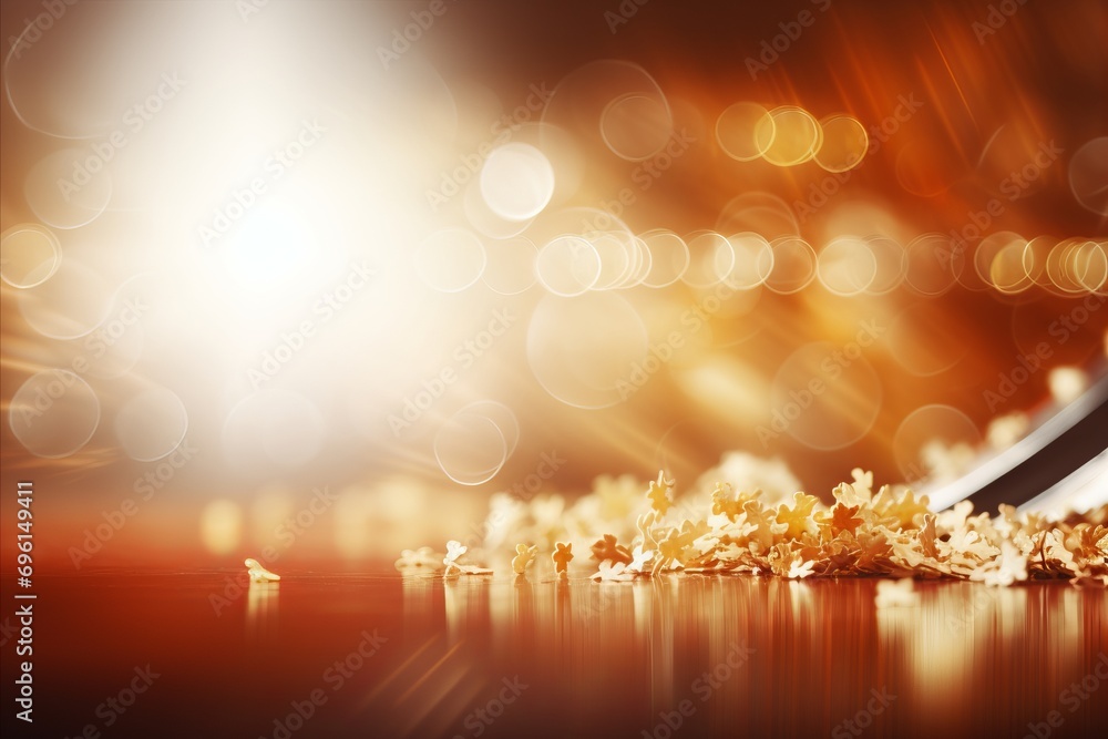 Poster luminous entertainment themed background with blurred bokeh effect and dynamic light sources