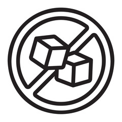 sugar free line icon