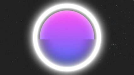 A surreal image featuring a glowing orb encased in a bright halo against a starry space backdrop, symbolizing cosmic energy or a futuristic concept.