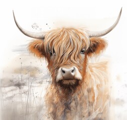 Highland Cow Illustration 