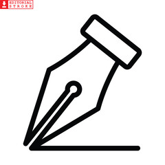 fountain pen icon, writing icon