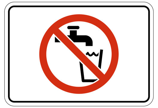 Non potable warning sign and labels