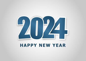 Happy new year 2024 with blue theme