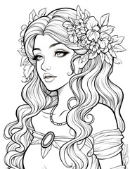 Elf Princess Coloring Page