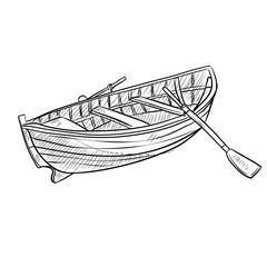 fishing boat handdrawn illustration