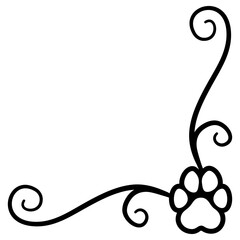 Paw Print Swirl Corner