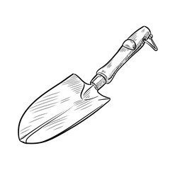 Obraz premium garden shovel handdrawn illustration