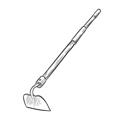 hoe handdrawn illustration
