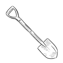 garden shovel handdrawn illustration