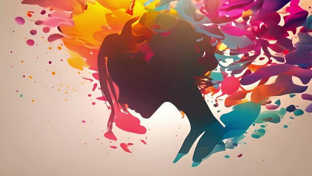 A persons silhouette is filled with negative thoughts and selfdoubt, but as they begin to focus on positive affirmations, the silhouette gradually Psychology art concept