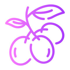 olive pit Line Gradient Icon