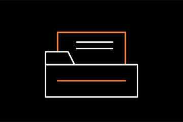 File explorer illustration in dark style. Flat vector illustration.