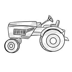tractor handdrawn illustration