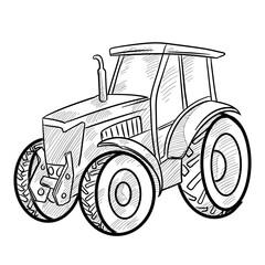 tractor handdrawn illustration