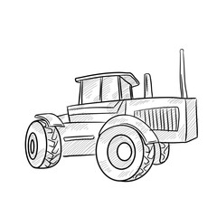tractor handdrawn illustration