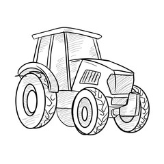 tractor handdrawn illustration