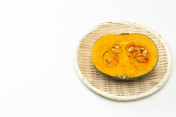 白背景にカボチャ