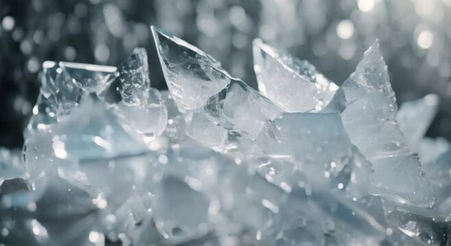 winter blue pile of ice cubes texture background