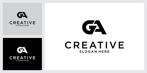 GA or AG initial letter logo design vector