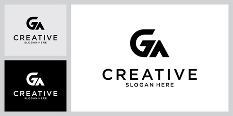 GA or AG initial letter logo design vector - obrazy, fototapety, plakaty