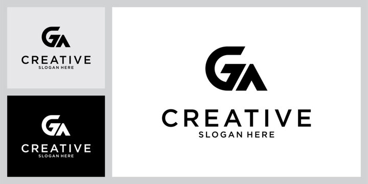 GA or AG initial letter logo design vector