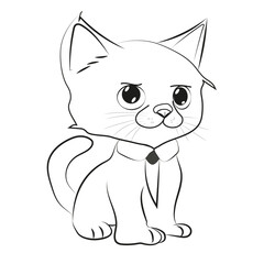 Cartoon cat for draw