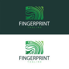 Simple and elegant modern identity fingerprint logo technology design for business branding