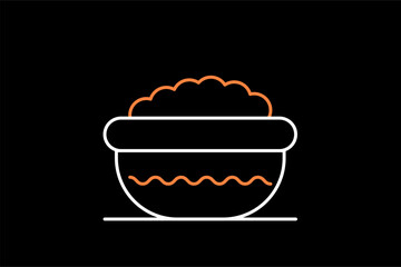 rice  illustration in dark style. Flat vector illustration.