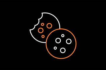  sweet cookies illustration in dark style. Flat vector illustration.