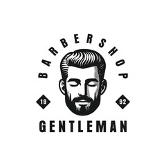 Vintage Barber Shop Logo Template