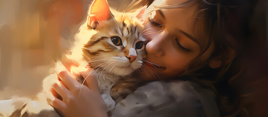 Conveying the love and gratitude that defines the bond between adopted pets and their caregivers. Generative AI