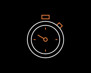 timer  illustration in dark style. Flat vector illustration.